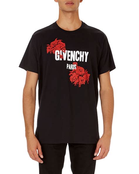 givenchy rose t shirt white|Givenchy graphic t shirt.